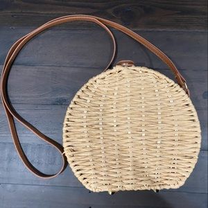 Boho rattan crossbody purse